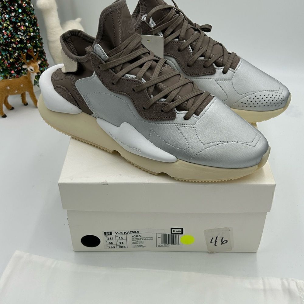 Men’s Adidas Y – 3 kaiwa silver metallic sneaker size 11.5 US - Picture 11 of 12